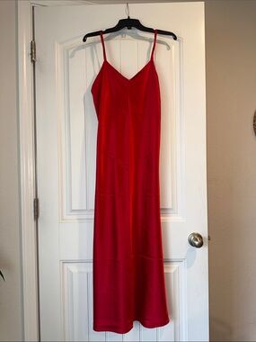Cacique Red Spaghetti-Strap Maxi Slip Dress